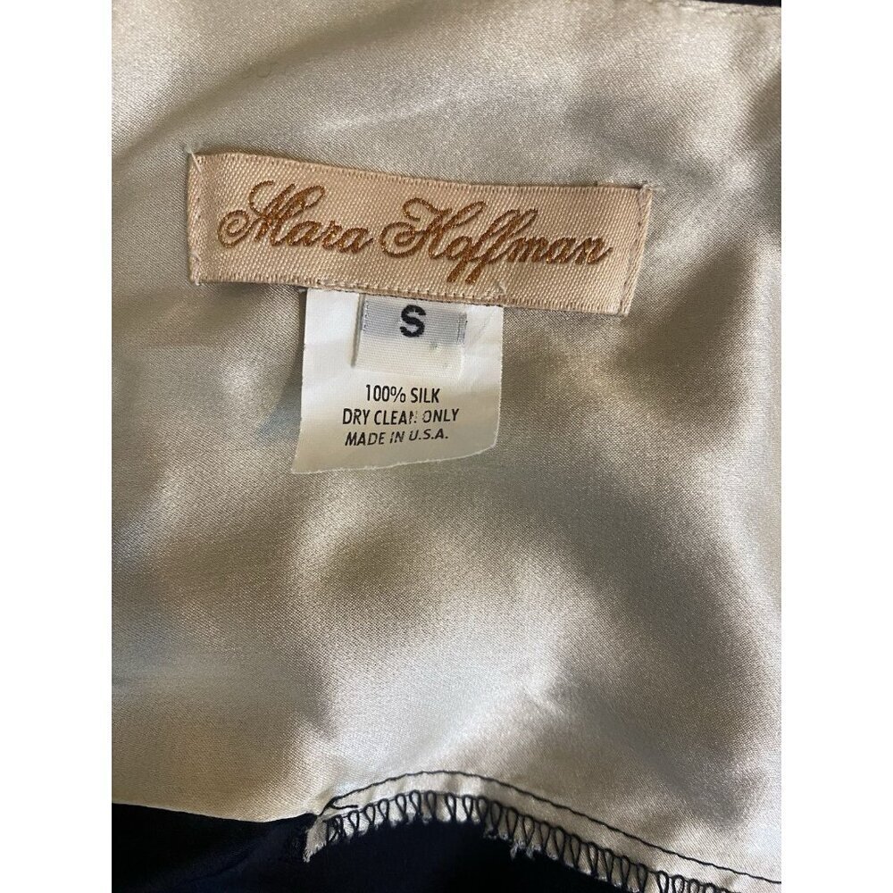 Vintage Mara Hoffman 100% Silk Late 90’s Y2K Era Black Tan Satin Halter Dress S - Picture 10 of 14